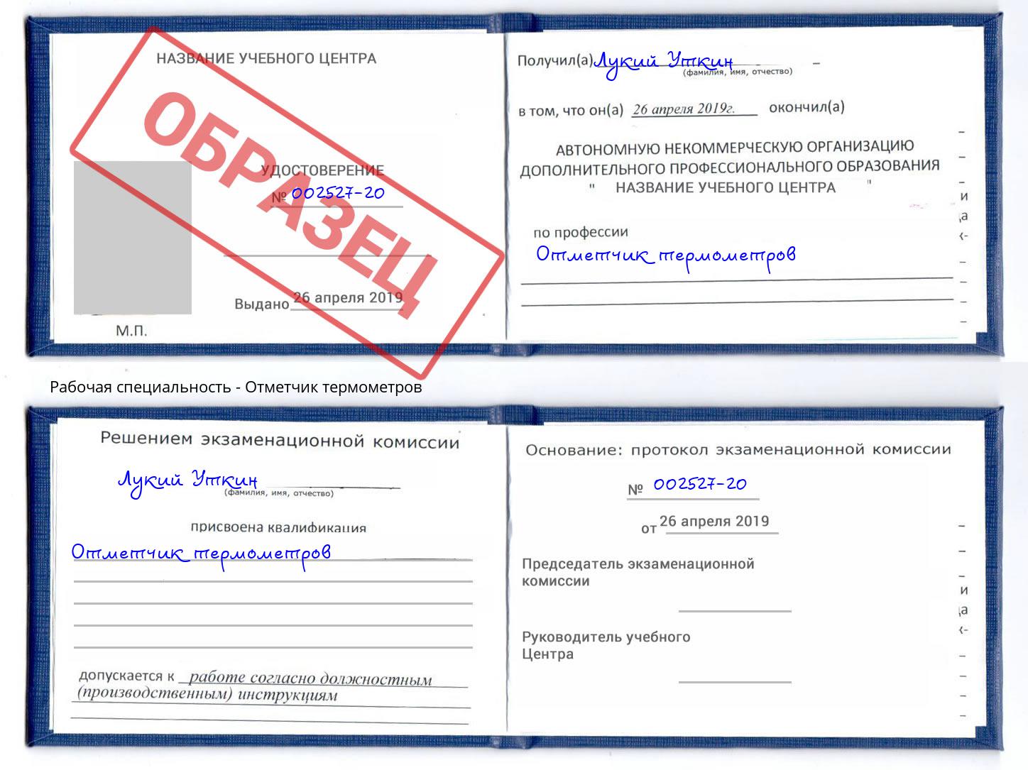 Отметчик термометров Березники
