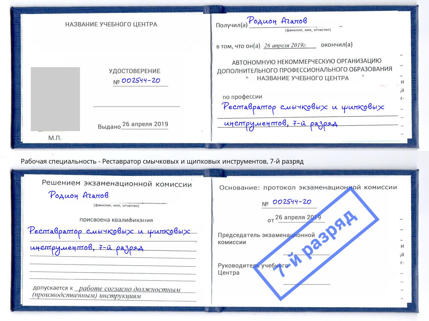 корочка 7-й разряд Реставратор смычковых и щипковых инструментов Березники