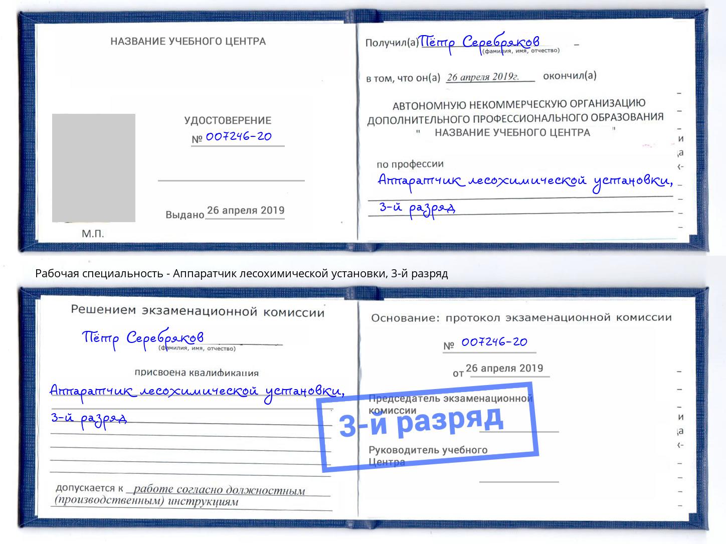 корочка 3-й разряд Аппаратчик лесохимической установки Березники